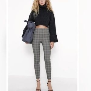 Zara plaid check leggings size XS
